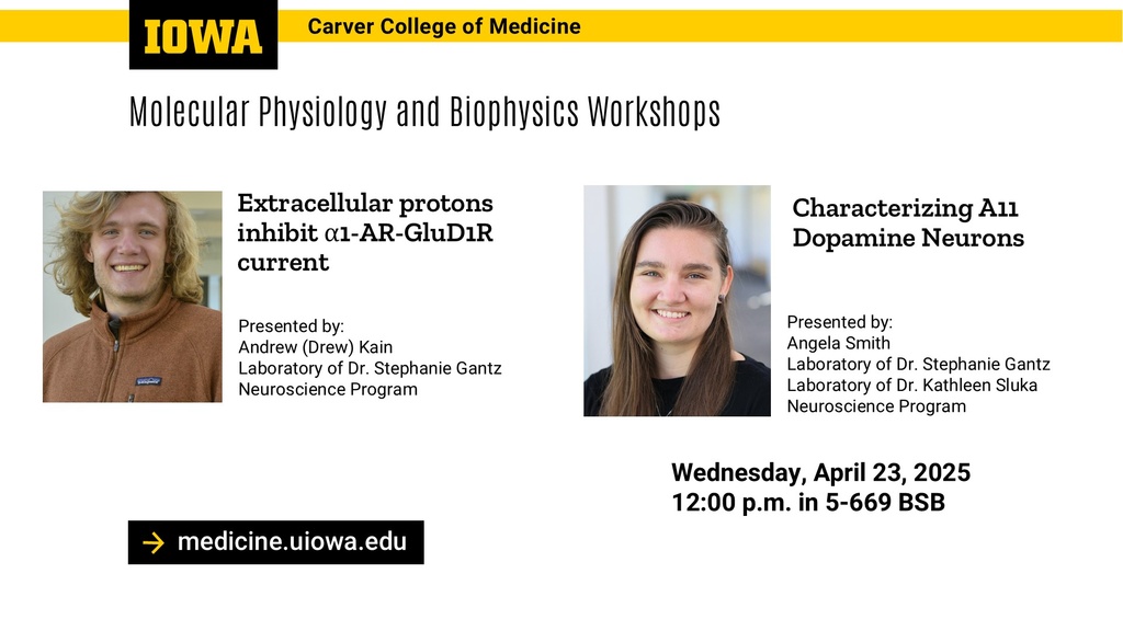 Molecular Physiology and Biophysics Workshops, Drew Kain and Angela Smith promotional image